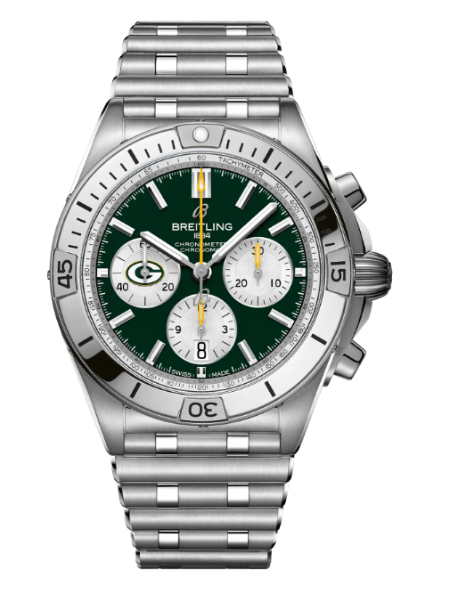 Review Breitling CHRONOMAT B01 42 NFL GREEN BAY PACKERS EDITION Replica watch AB01342B1L1A1 - Click Image to Close